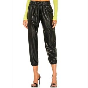 Revolve FWRD Enza Costa Vegan Leather Joggers Size Small